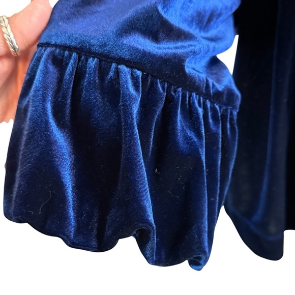Vintage Velvet navy blue Jacket size XL evening wedding guest party event - Picture 6 of 12